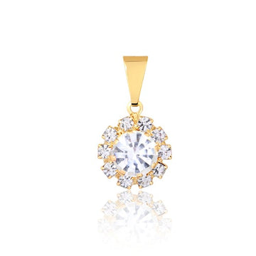 18K Gold Layered Oro Laminado White & Multi-Color Cubic Zirconia Charm (More Colors) 31.0018/1/2/3/4/5/6/7/9